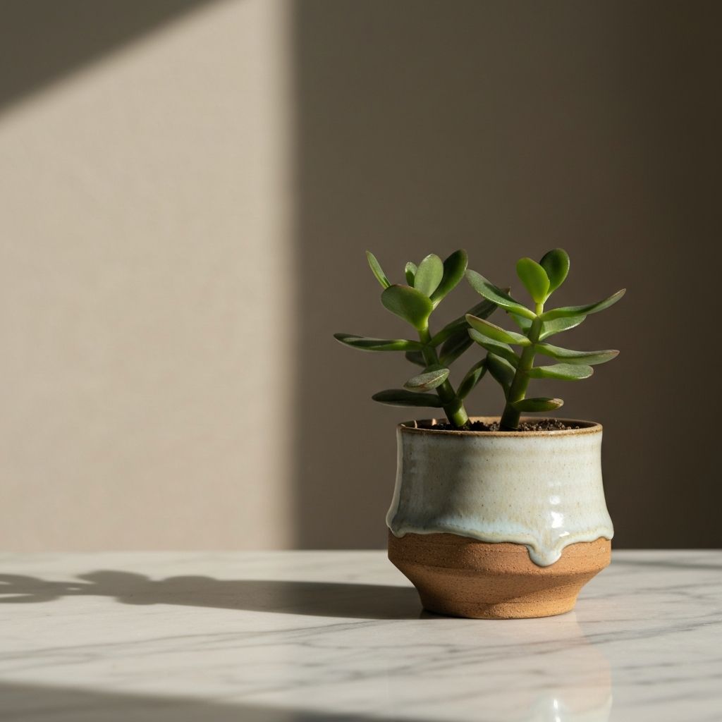 Suculenta minimalista en maceta artesanal